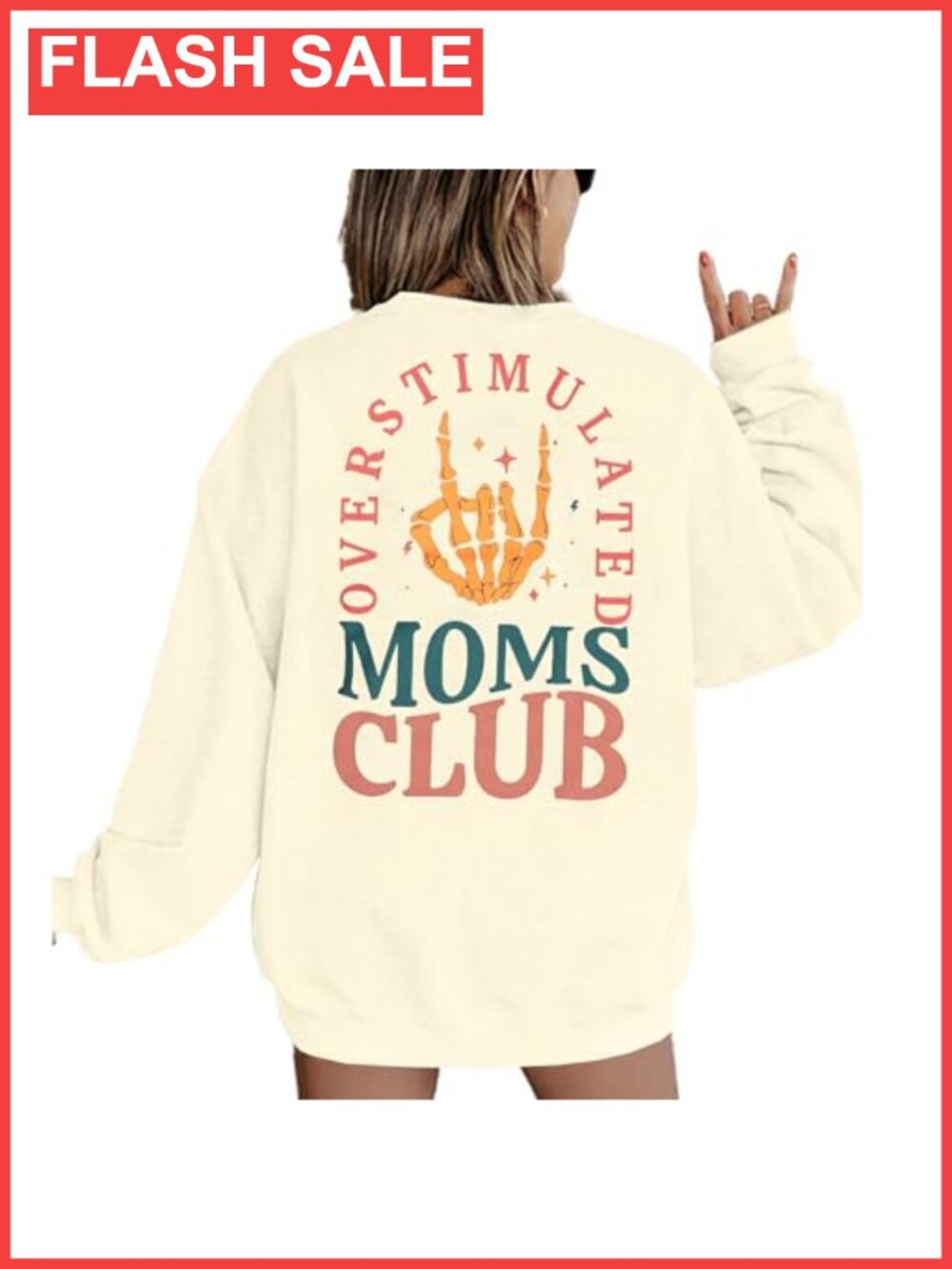 Overstimulated Moms Club Sweatshirt Women Oversized Crewneck Pullover